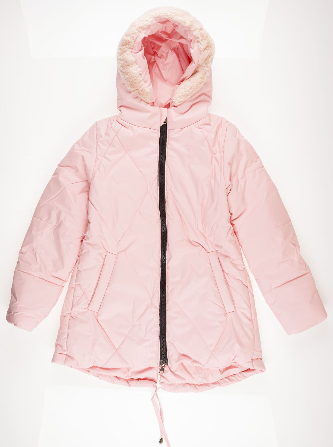 Куртка удлиненная для девочки ОДЯГАЙКО розовая 22101 - цена