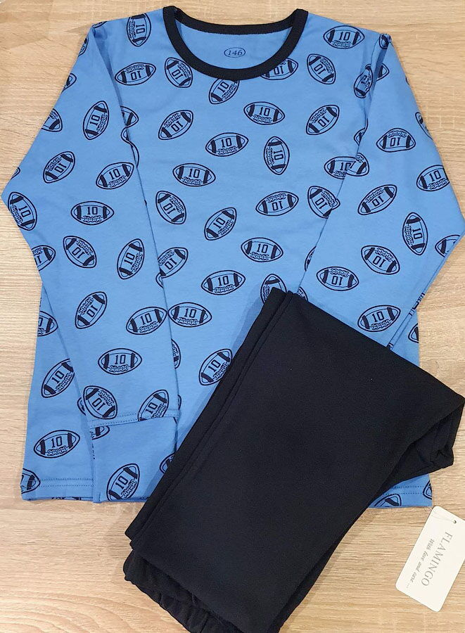 Пижама для мальчика Фламинго Мячи синяя 253-217 - цена