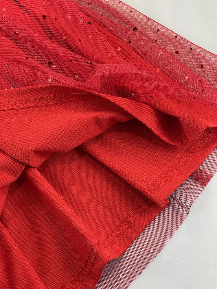 Нарядное платье для девочки Mevis Конфетти красное 5048-04 - картинка