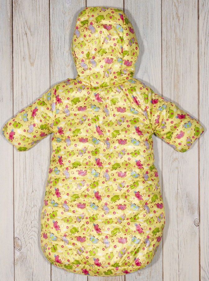 Конверт зимний для новорожденного Одягайко Слоники желтый 32032 - фотография