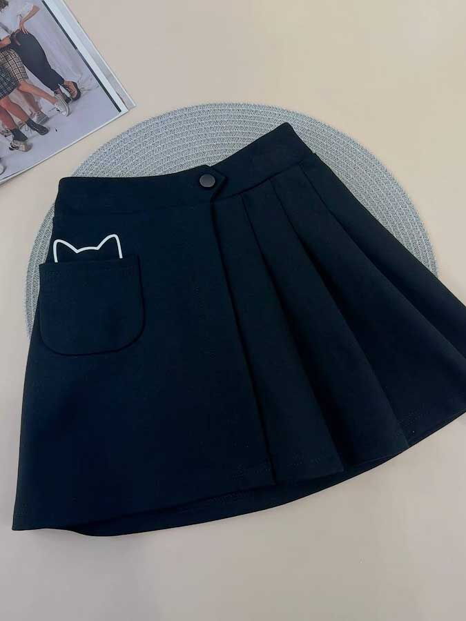 Школьная юбка для девочки Mevis синяя 5145-02 - фото