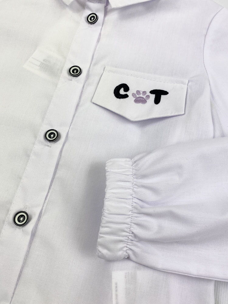 Рубашка для девочки Mevis белая 4274-03 - размеры