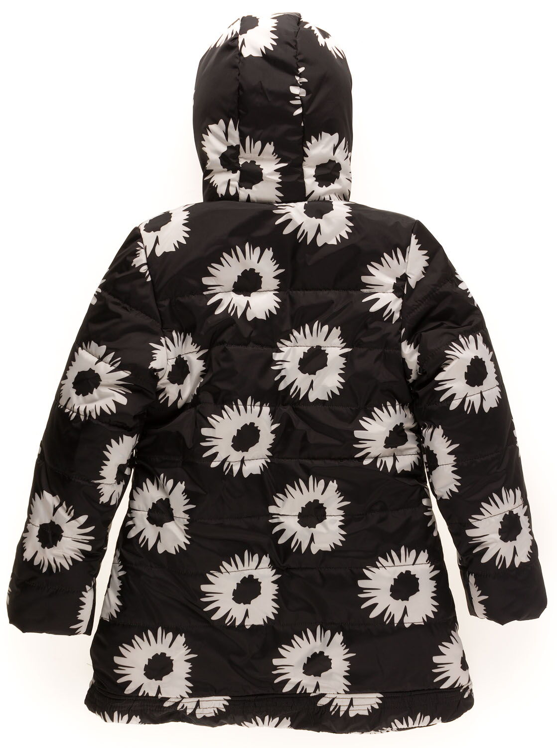 Куртка зимняя удлиненная для девочки Одягайко черная 2835 - размеры