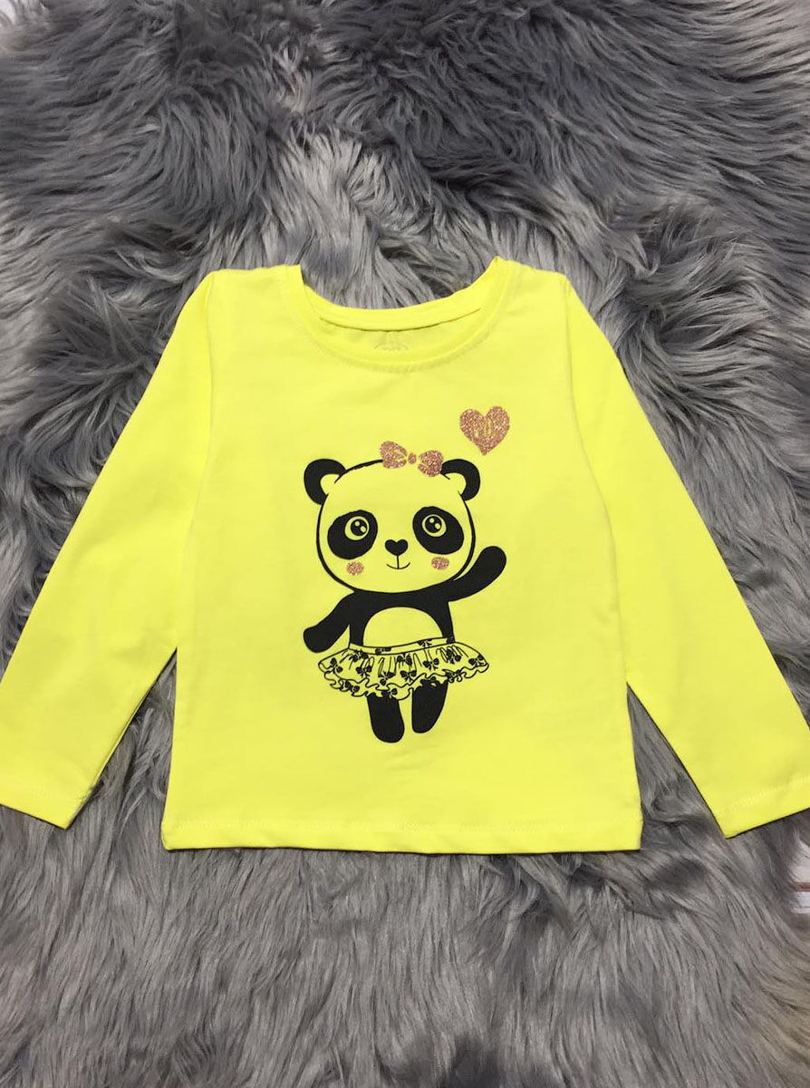 Реглан для девочки Фламинго Панда-балерина желтый 186-416 - цена