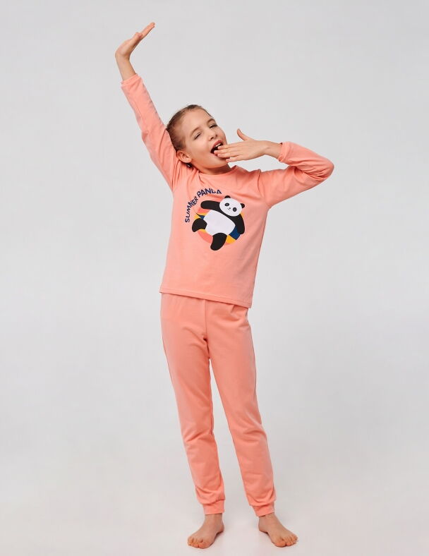 Пижама для девочки SMIL Пандочка персиковая 104699/104750 - цена