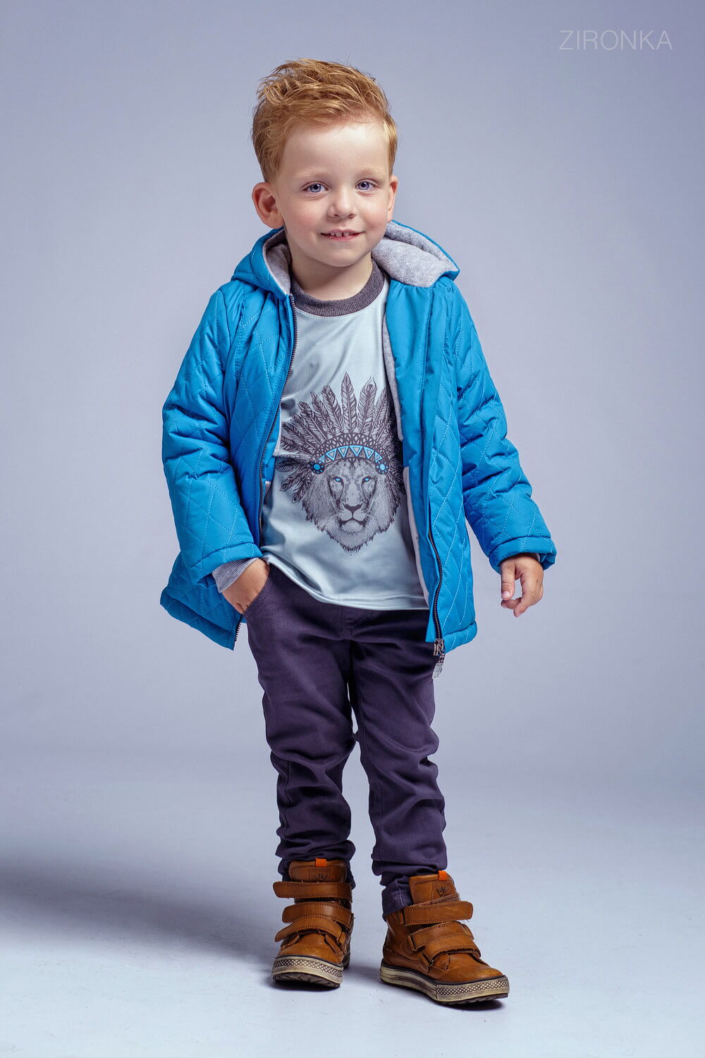 Куртка для мальчика Zironka стеганая синяя 2054-2 - Украина