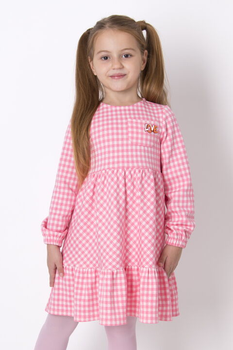 Платье для девочки Mevis Клетка розовое 4897-02 - цена