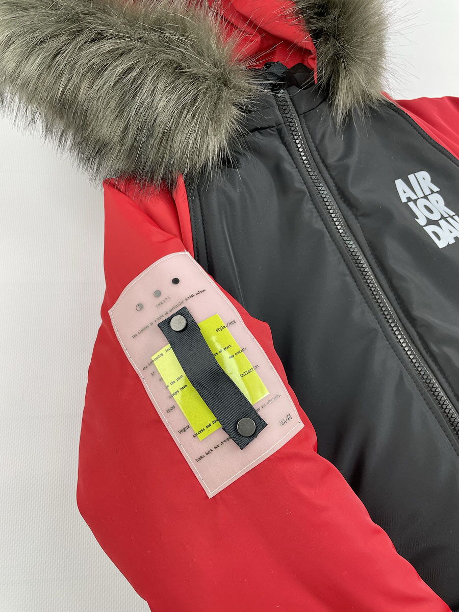 Зимняя куртка для мальчика Kidzo черная с красным 3310 - размеры