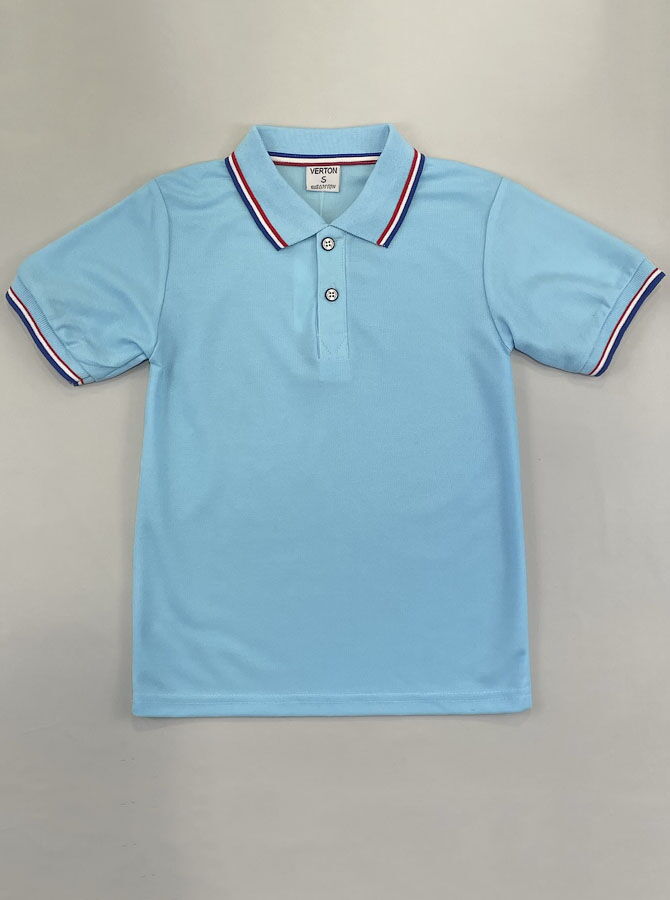 Футболка-поло для мальчика Verton голубая 137 - фотография