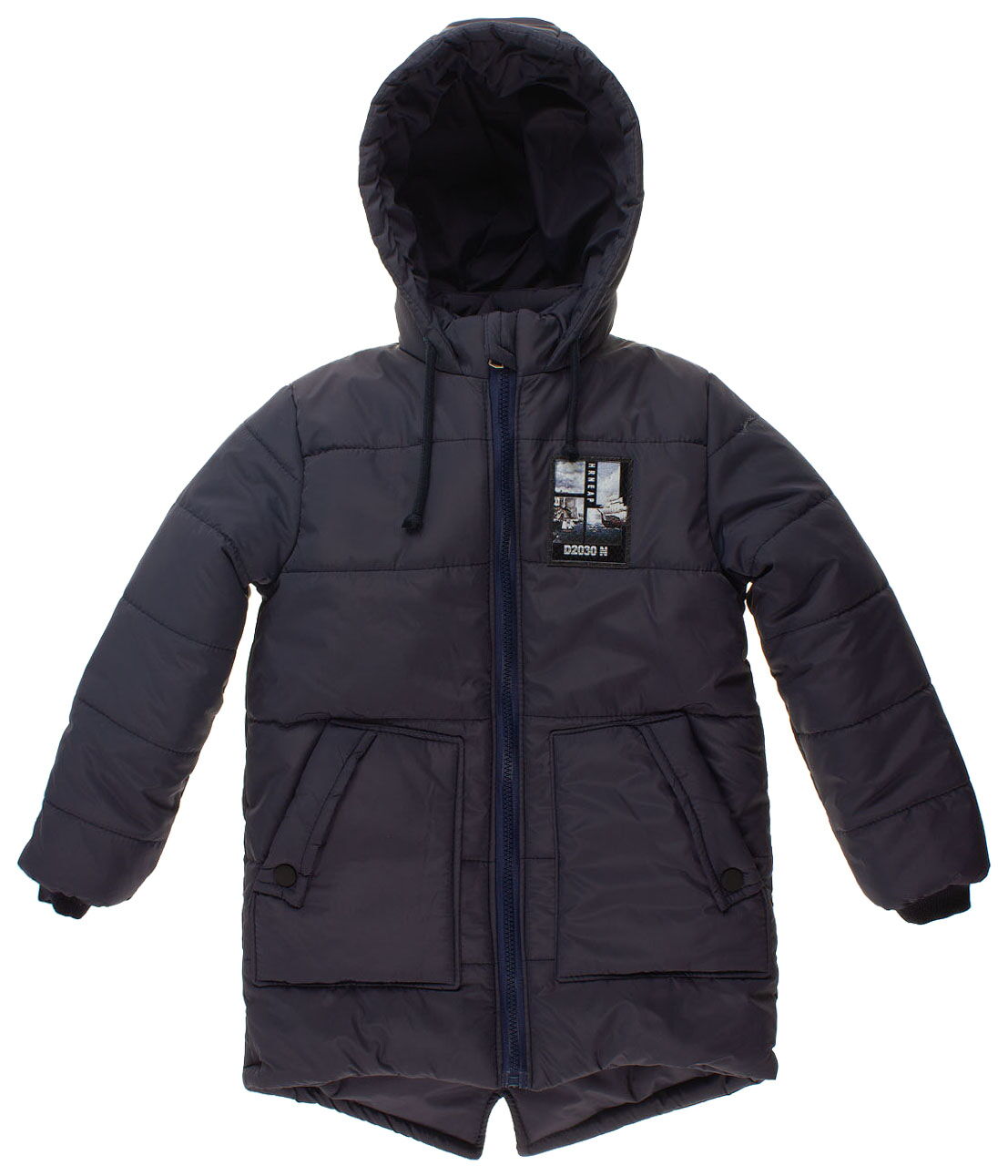 Куртка зимняя для мальчика Одягайко темно-синяя 20165 - цена
