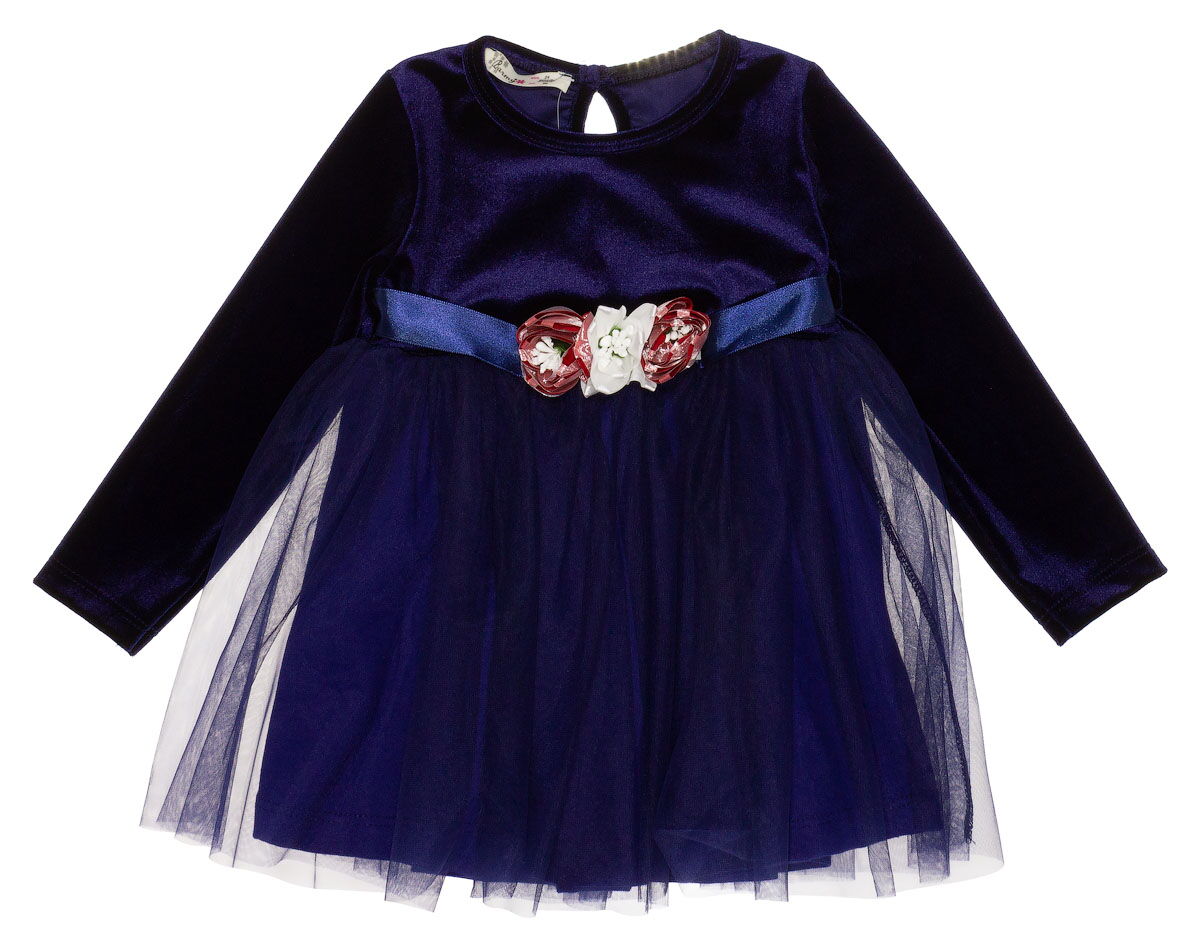 Платье нарядное для девочки Barmy Цветы темно-синее 0341 - цена