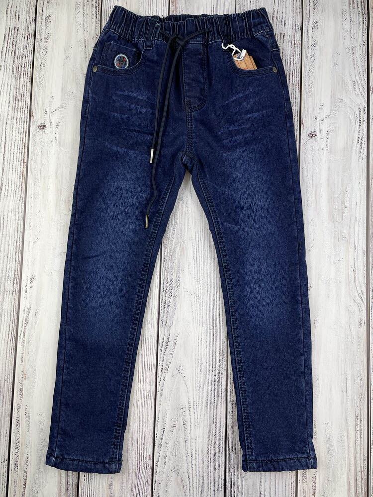 Утепленные джинсы для мальчика Taurus синие 138 - цена
