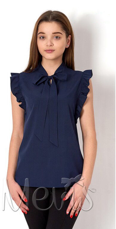 Блузка для девочки Mevis темно-синяя 2670-03 - цена