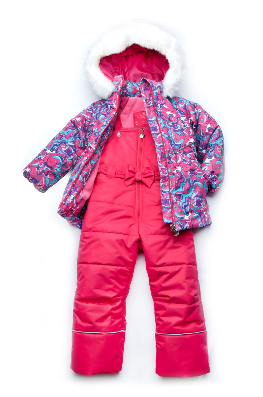 Комбинезон зимний для девочки (куртка+штаны) Модный карапуз Art Pink розовый  - цена