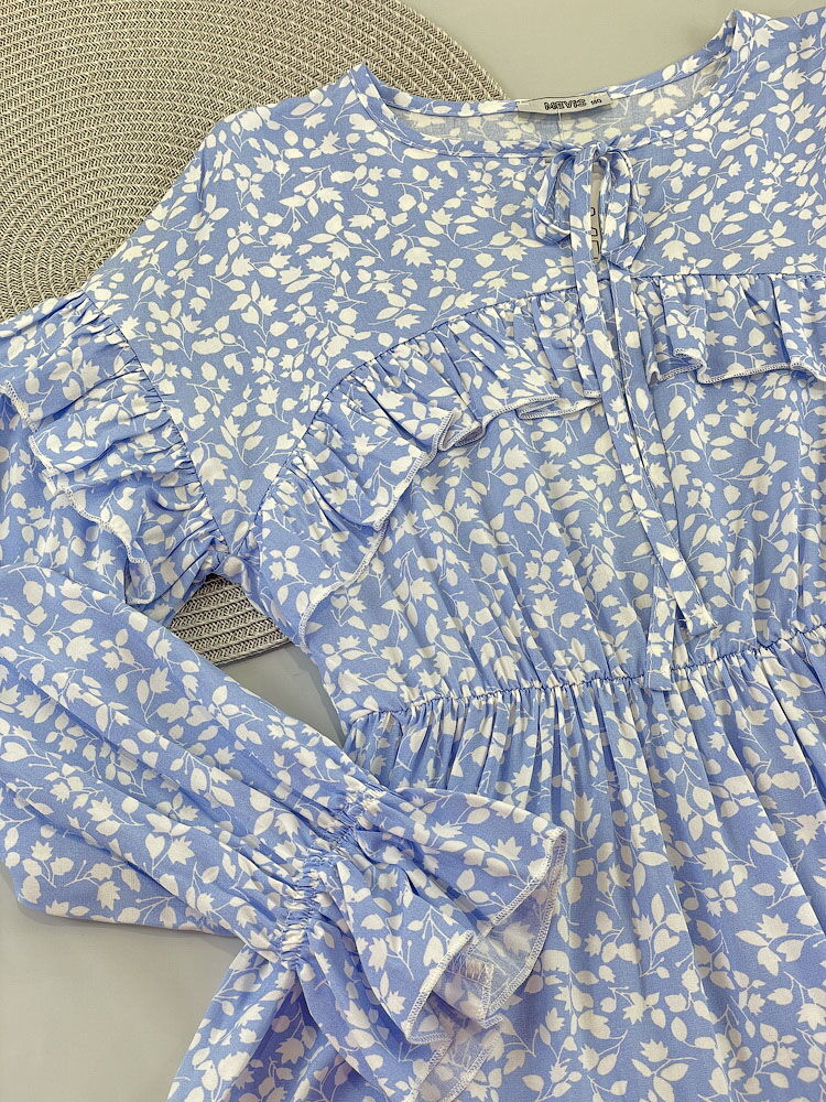 Платье для девочки Mevis голубое 5081-01 - размеры