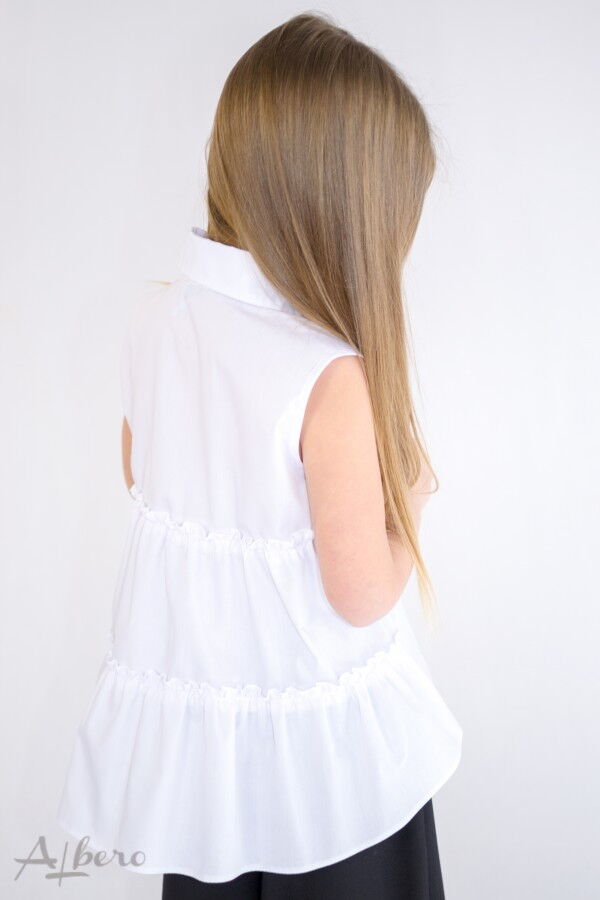 Блузка с коротким рукавом для девочки Albero белая 5088 - фотография