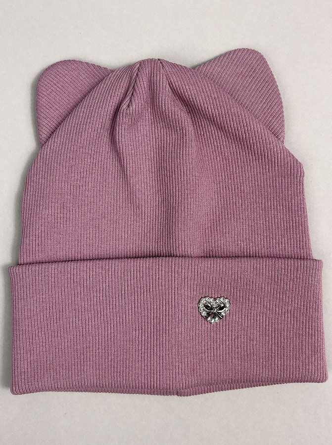 Комплект шапка и хомут для девочки Semejka Кейт темно-лиловый 9318 - фото