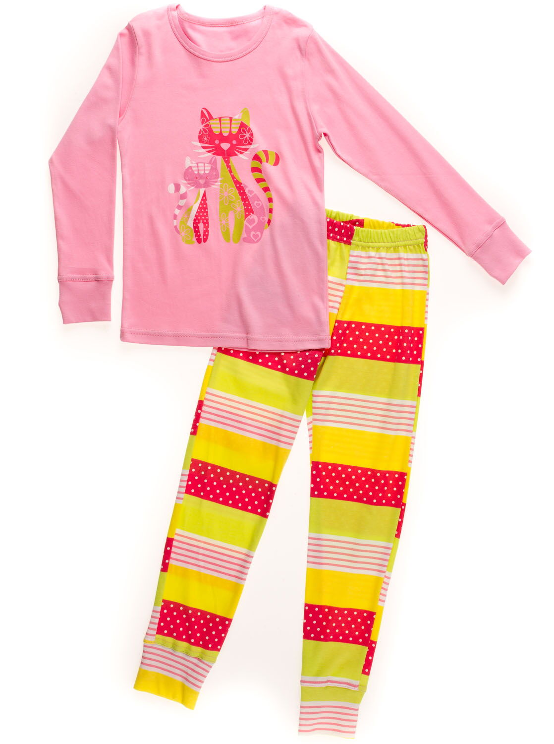 Пижама для девочки Фламинго Коты розовая 247-212 - цена