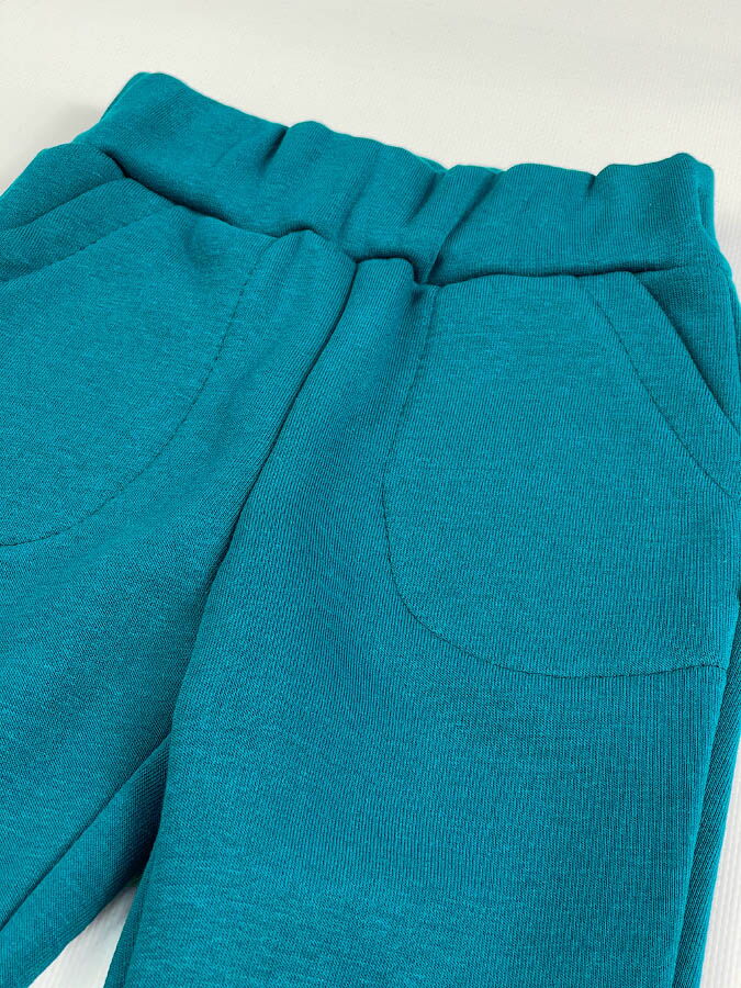 Утепленные спортивные штаны Semejka бирюзовые 1004 - размеры