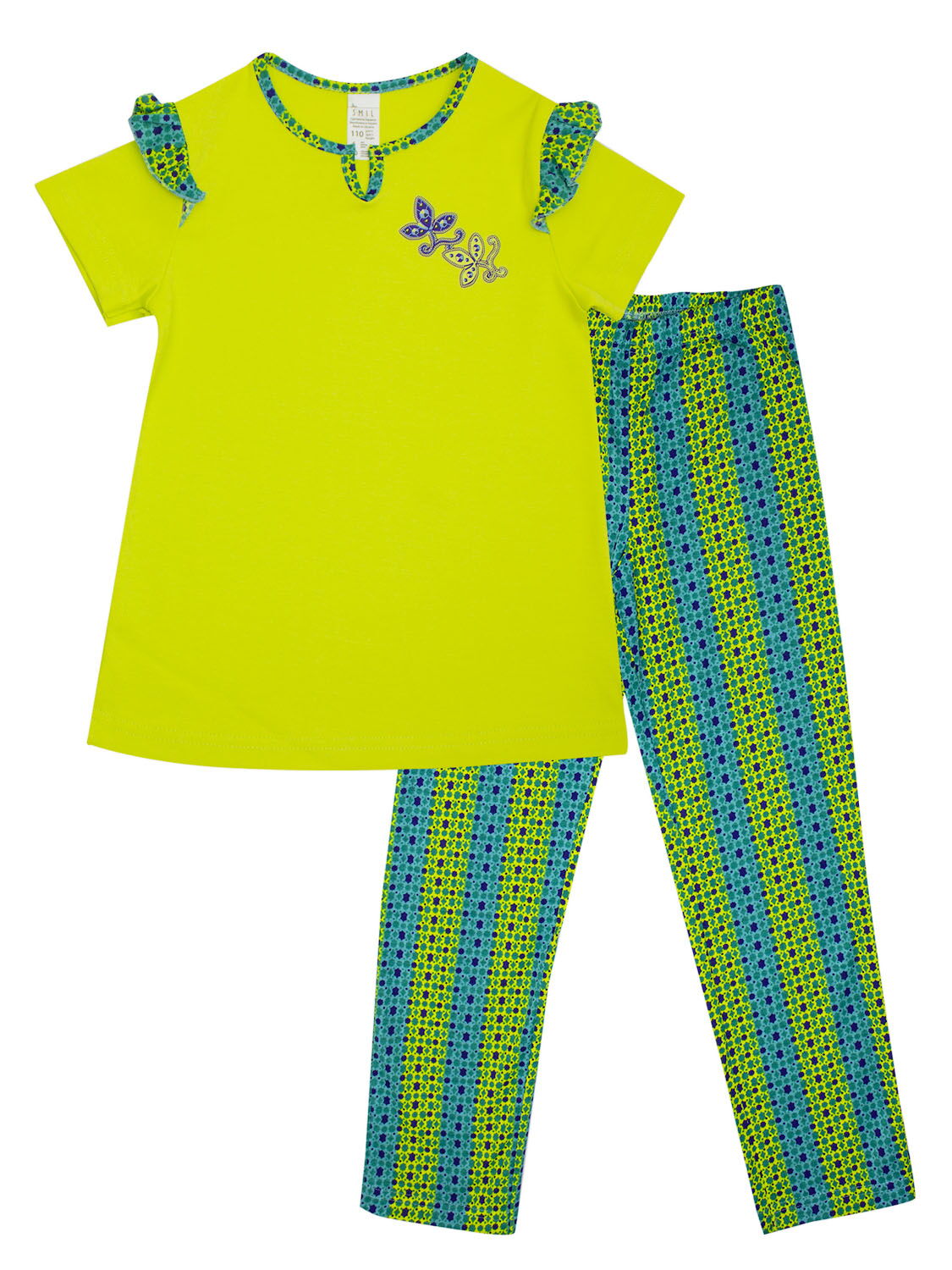 Пижама для девочки (футболка+штаны) SMIL лимонная 104389 - цена