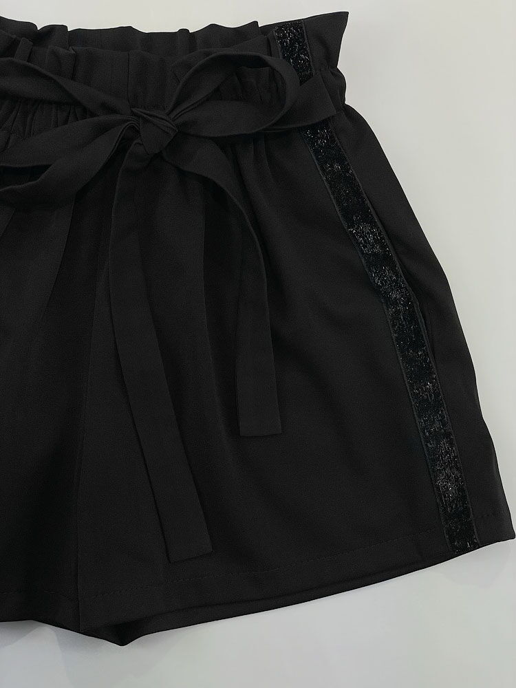 Школьные шорты "paper bag" для девочки Albero черные 4035 - фотография