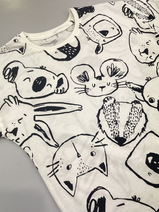 Футболка с принтом Фламинго белая 778-117 - фотография