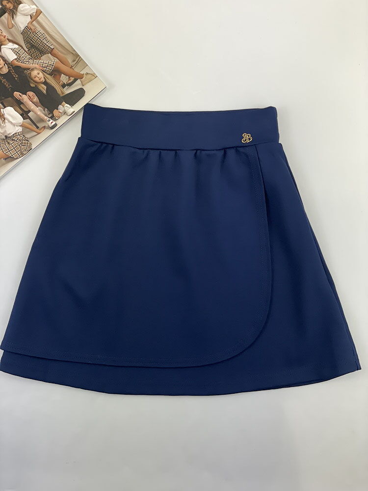 Трикотажная юбка с запахом  SMIL синяя 120233/120234 - цена