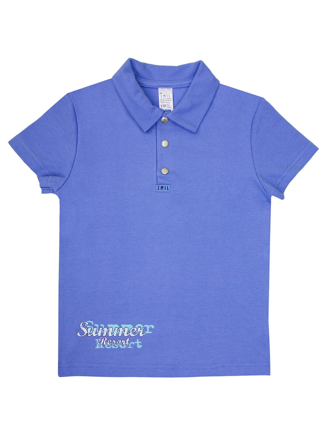 Футболка-поло с коротким рукавом для мальчика SMIL синяя 114686 - фото