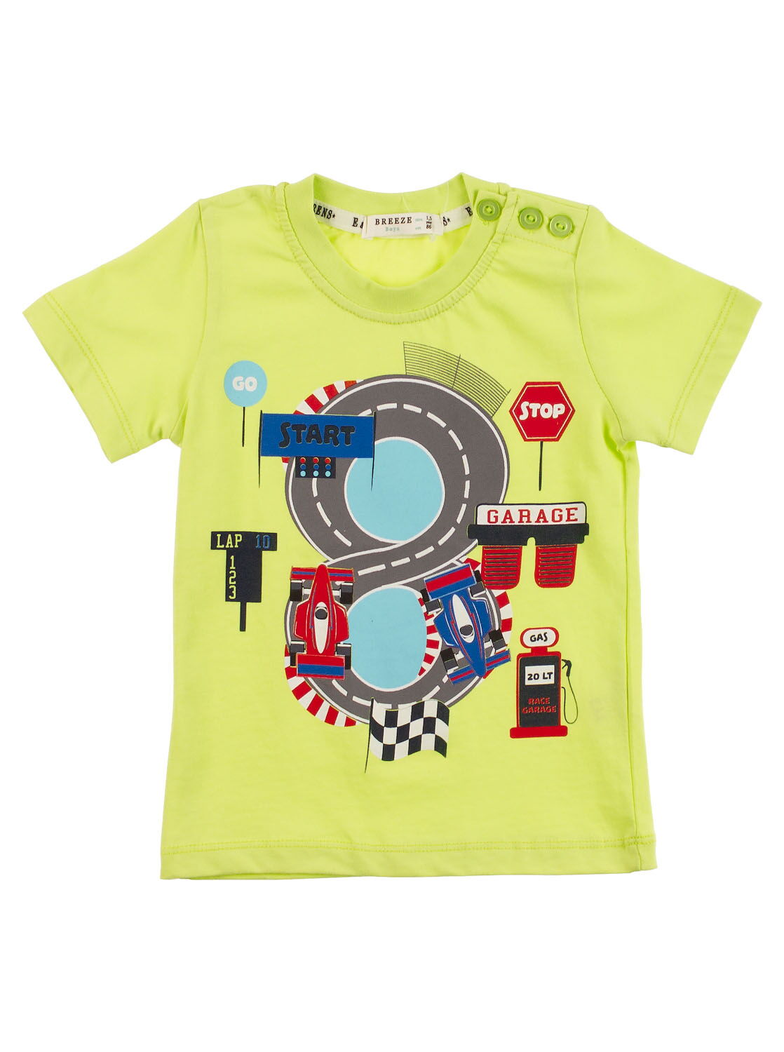 Комплект футболка и шорты Breeze Трек салатовый 12406 - фото