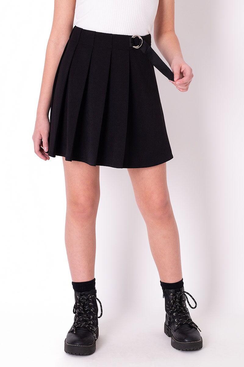 Школьная юбка в складку Mevis черная 3701-02 - цена