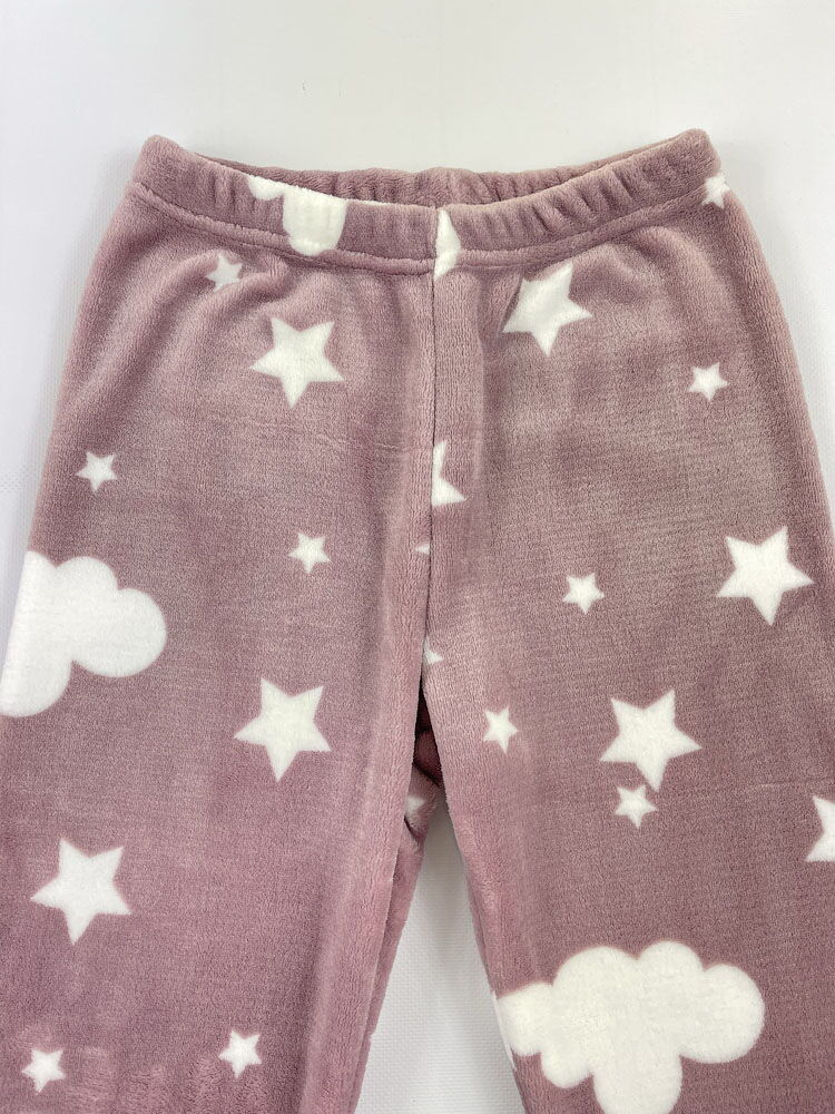 Теплая пижама вельсофт для девочки Фламинго пудра 887-910 - размеры
