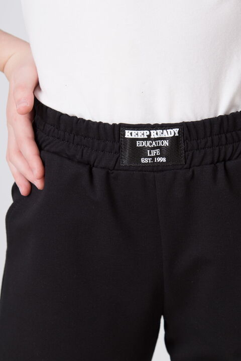 Брючки палаццо для девочки Mevis черные 4982-01 - фото