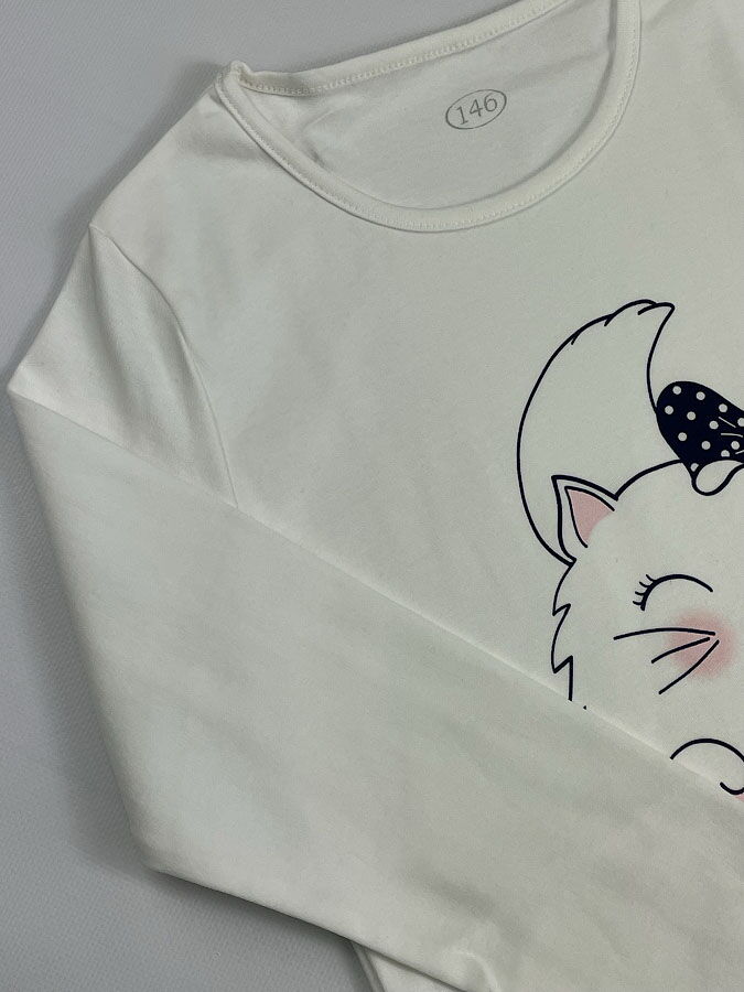 Пижама для девочки-подростка Фламинго Good Morning молочная 240-222 - картинка