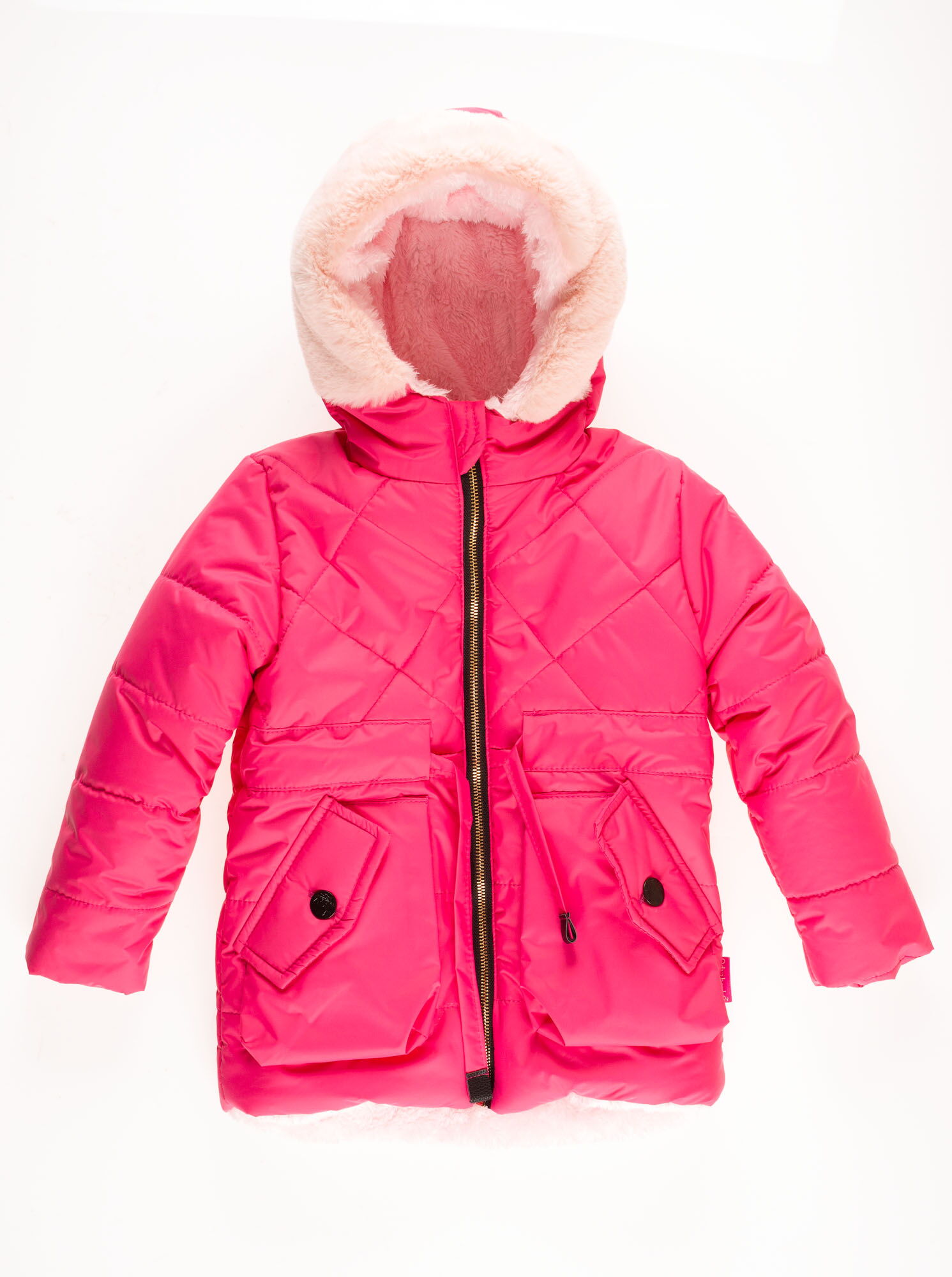 Куртка зимняя для девочки Одягайко малиновая 20019 - цена