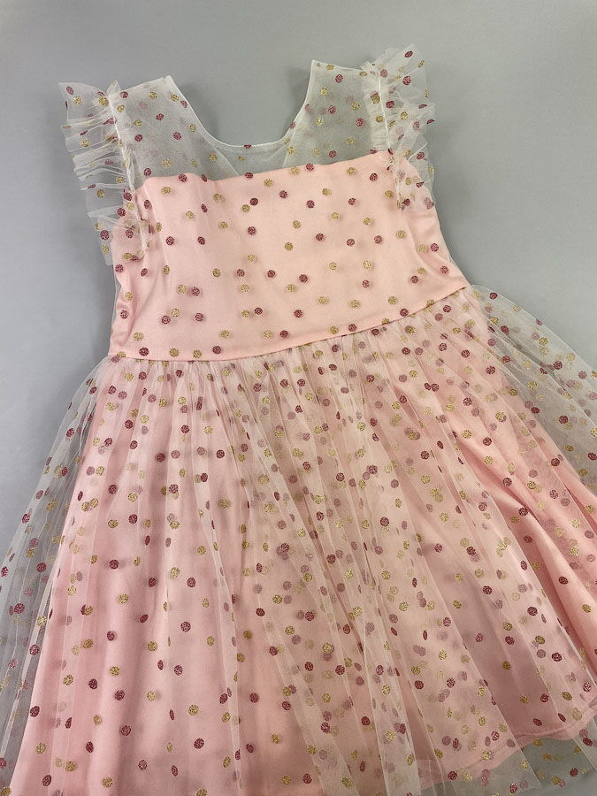 Нарядное платье для девочки Mevis розовое 4299-01 - фото