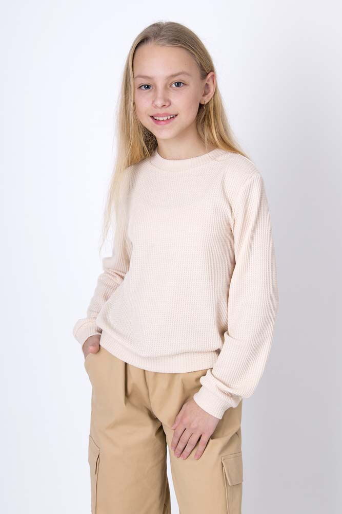 Свитшот для девочки Mevis бежевый 4771-02 - цена