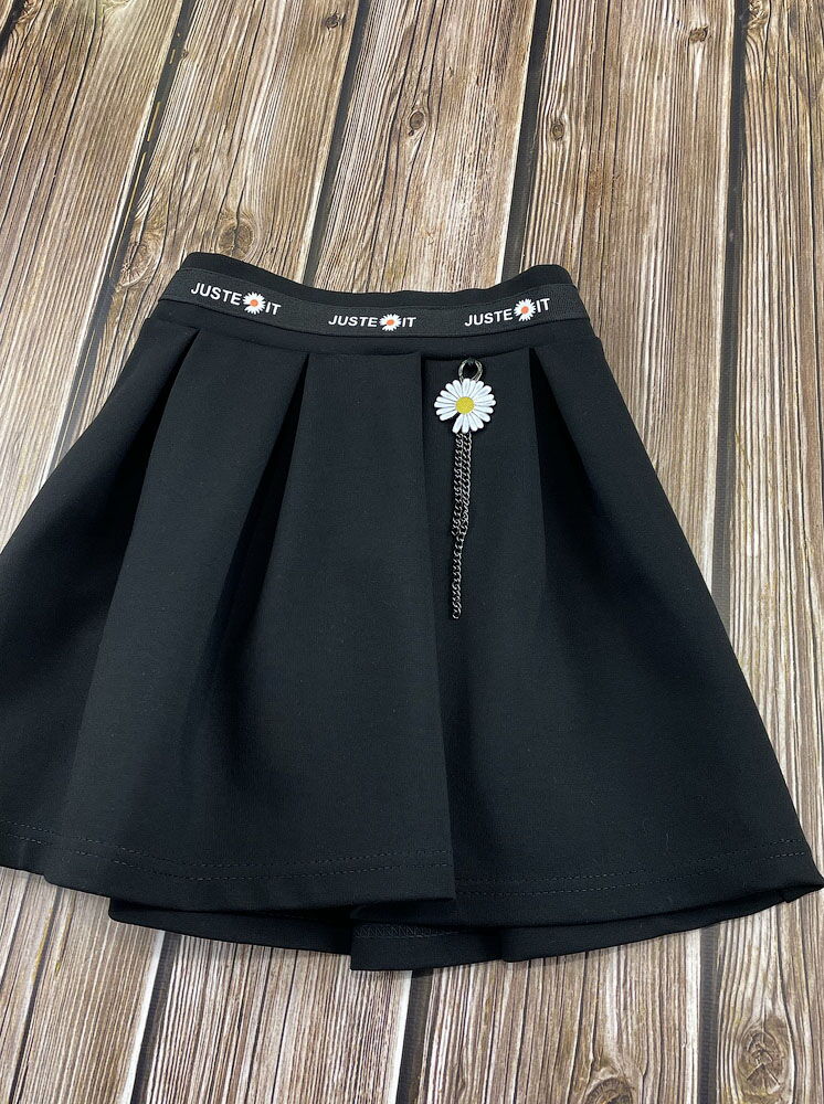 Юбка школьная для девочки Mevis черная 4160-02 - картинка
