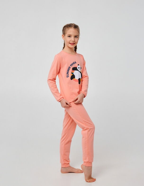 Пижама для девочки SMIL Пандочка персиковая 104699/104750 - размеры