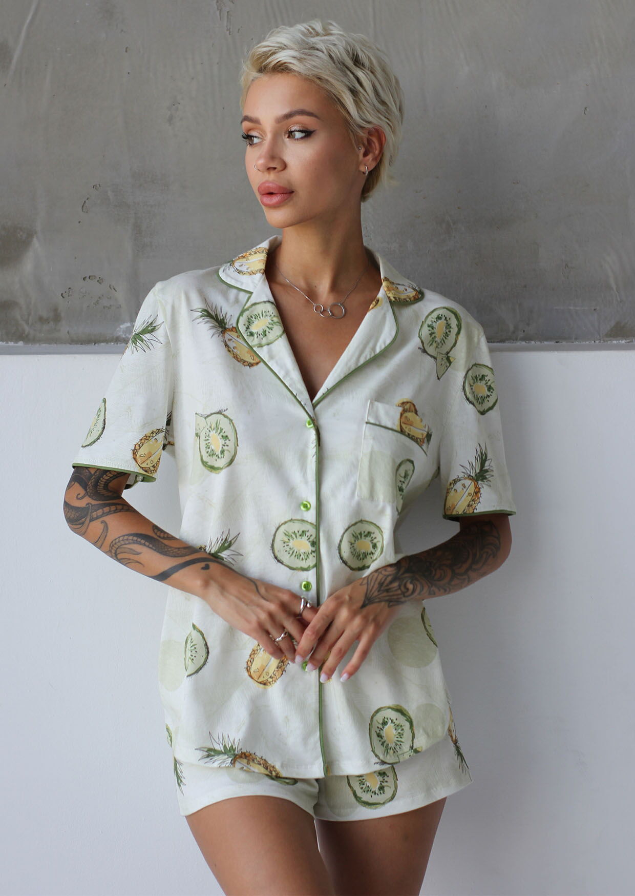 Пижама женская Leinle Pineapple молочная 1551-12006 - Украина