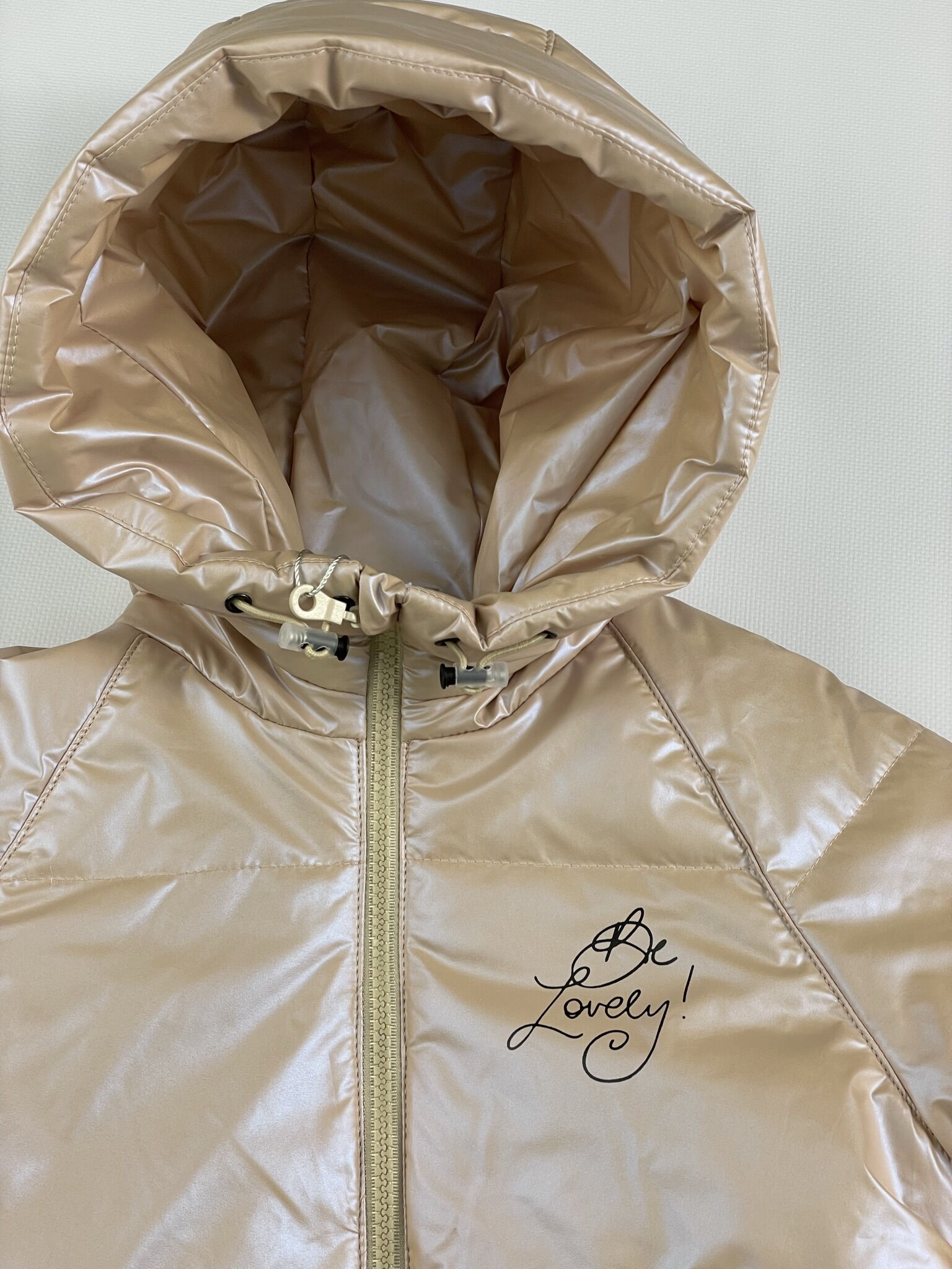 Деми куртка для девочки Kidzo Хамелеон бежевая 2214 - размеры