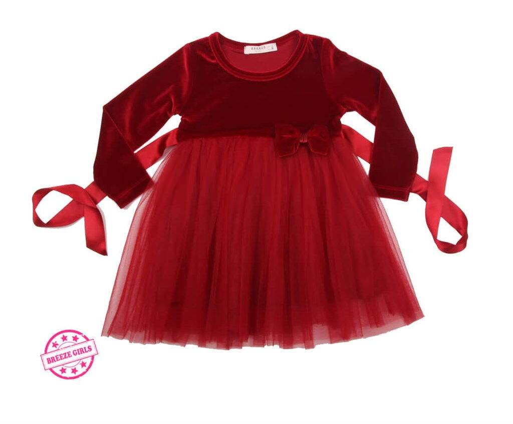 Платье нарядное для девочки Breeze красное 8704 - размеры