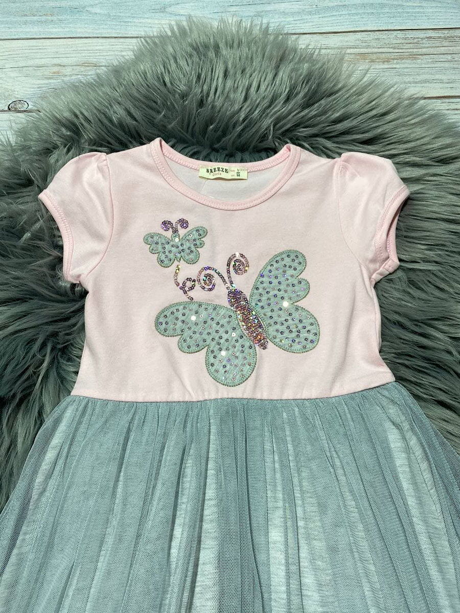 Платье для девочки Breeze Бабочки розовое 14370 - фото