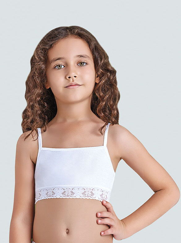 Топ с кружевом для девочки BAYKAR белый 4467 - цена