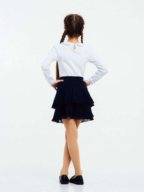 Трикотажная школьная юбка для девочки SMIL cиняя 120231 - размеры