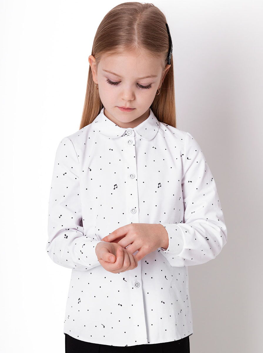 Рубашка для девочки Mevis белая 4363-01 - цена