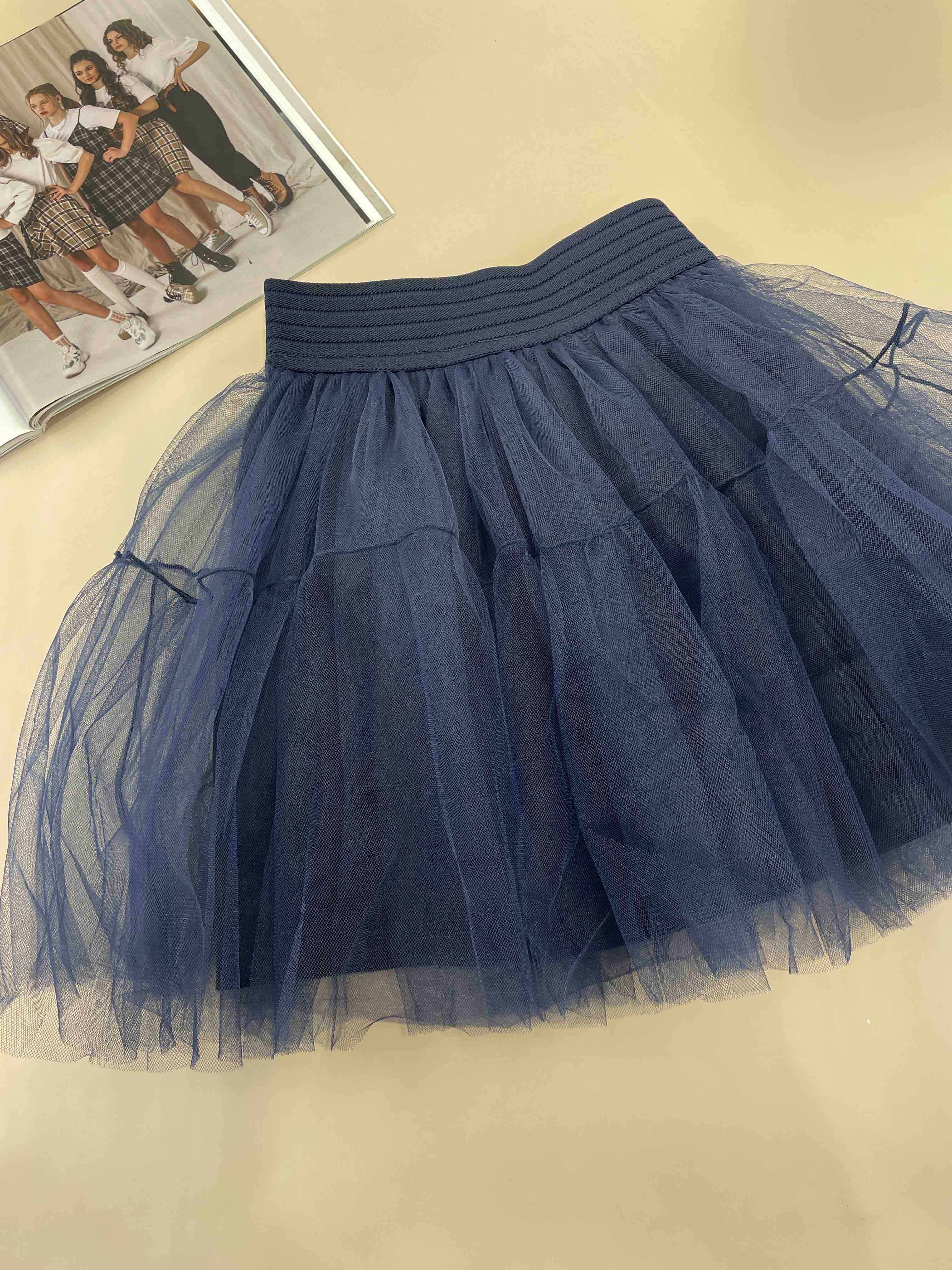 Юбка фатиновая для девочки Mevis синяя 3789-01 - размеры