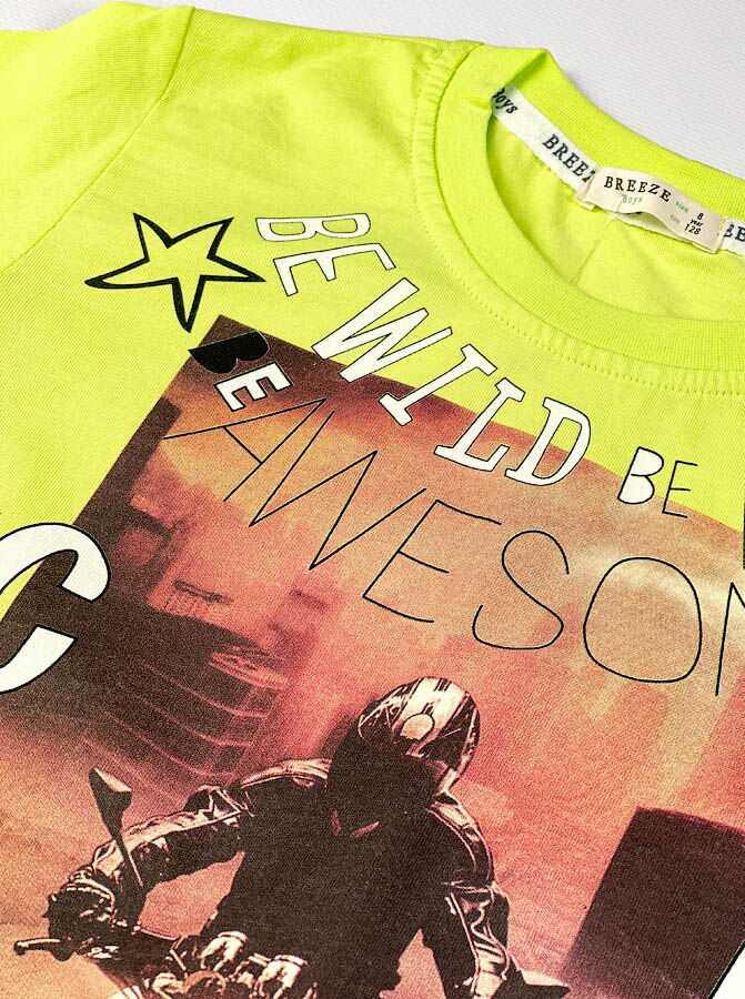 Комплект футболка и шорты для мальчика Breeze Cool Dude салатовый 15397 - фотография