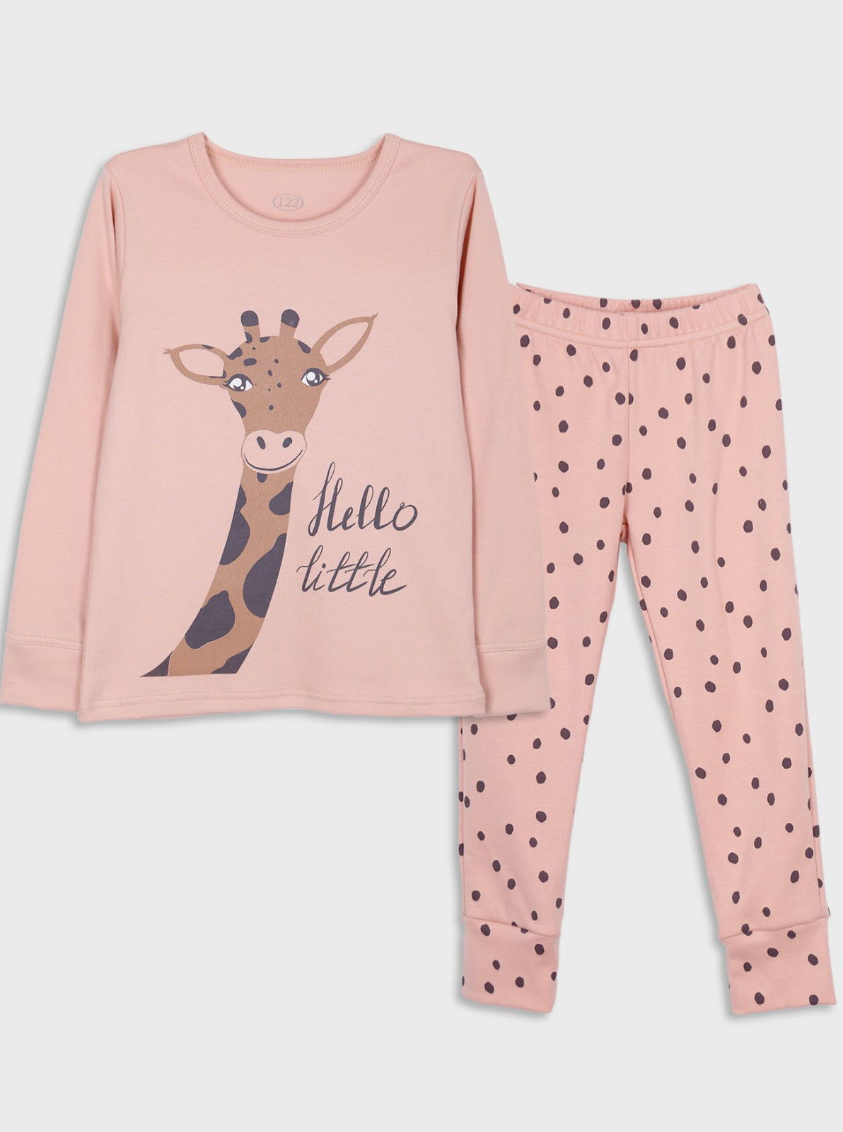 Пижама для девочки Фламинго Жираф бежевая 247-086 - цена