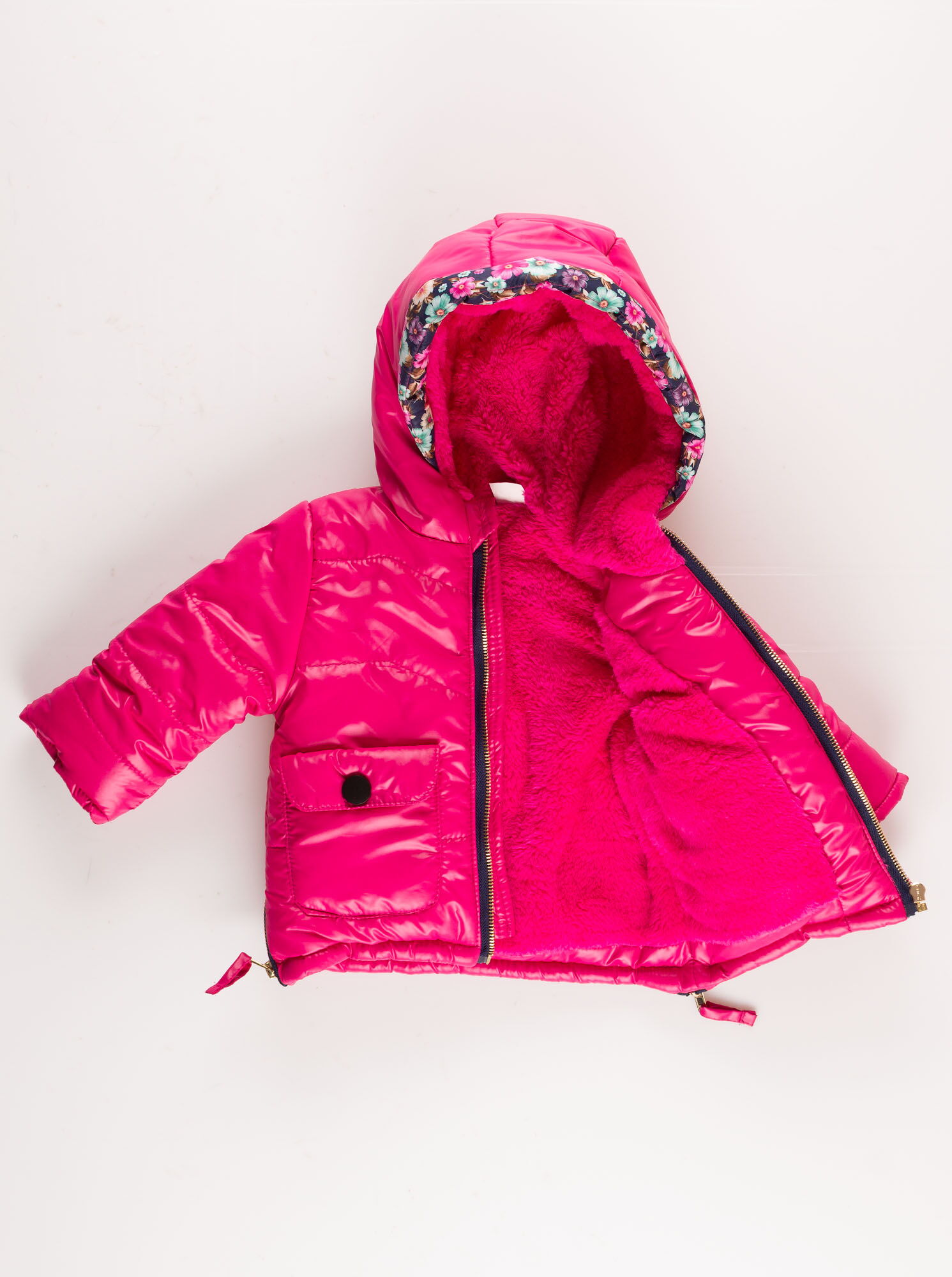 Куртка зимняя для девочки Одягайко малиновая 20040 - фотография
