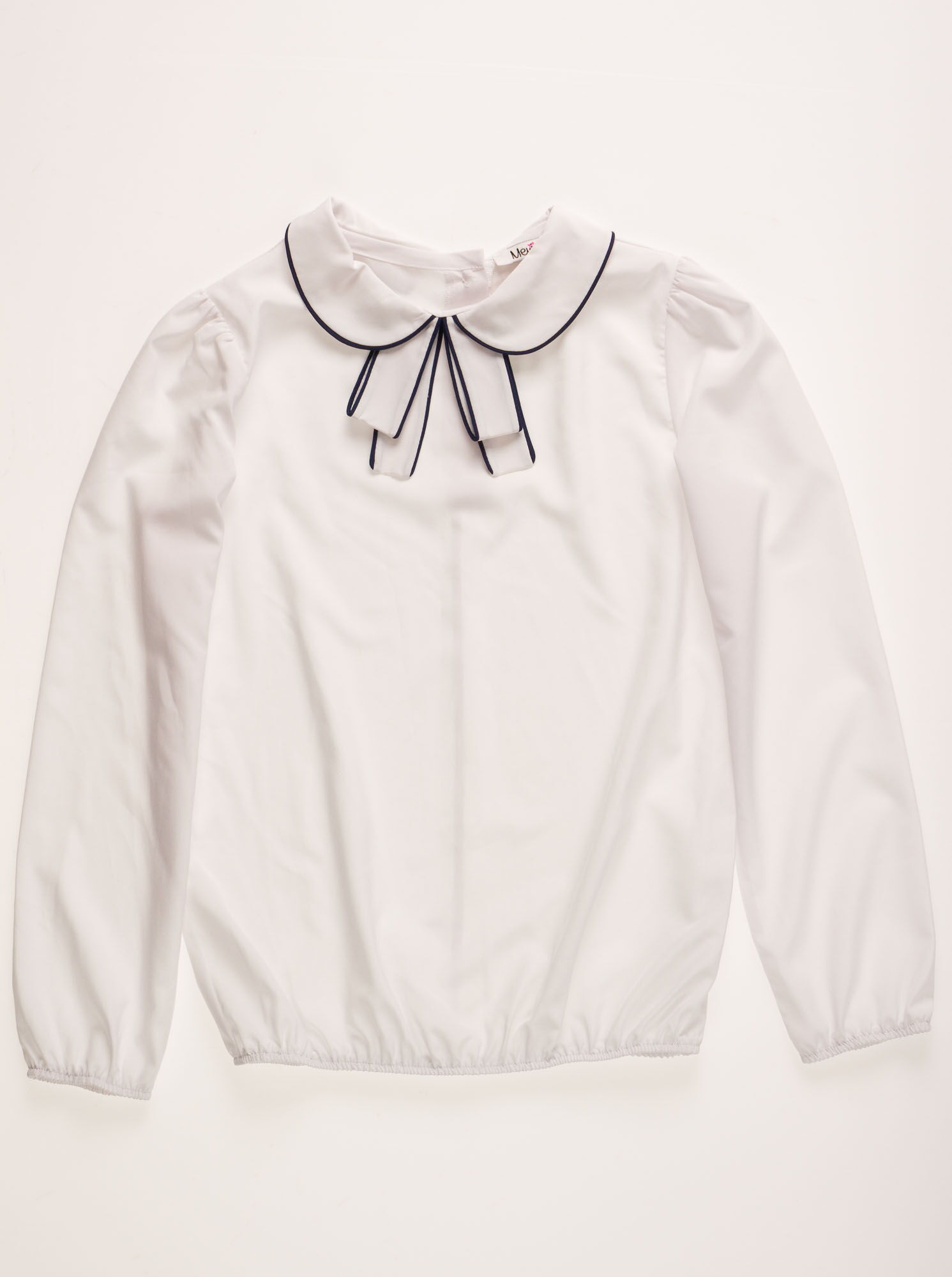 Блузка с длинным рукавом для девочки Mevis белая 2101-02 - фото